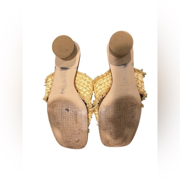 Ana Palma Made in Spain Woven Kitten Heel Sandal Neutral Designer Size 38 US 7 - Picture 5 of 6
